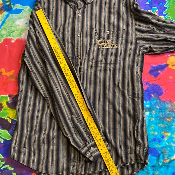 Harley Davidson Shirt Button Up Mens Large Tall. Striped Nice Preowned. - Picture 10 of 10